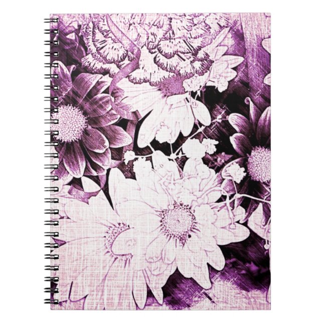 Cuaderno Boho moda del país francés margarita violeta (Frente)