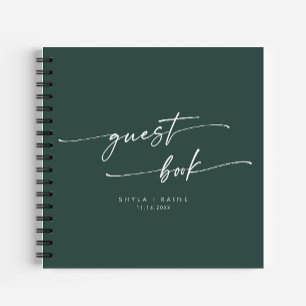 Cuaderno Boho Moda Emerald Green Boda Guest Book