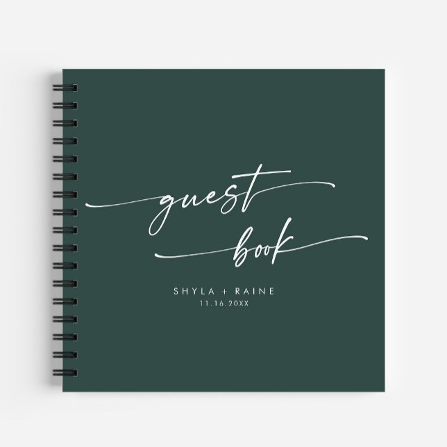 Cuaderno Boho Moda Emerald Green Boda Guest Book (Subido por el creador)