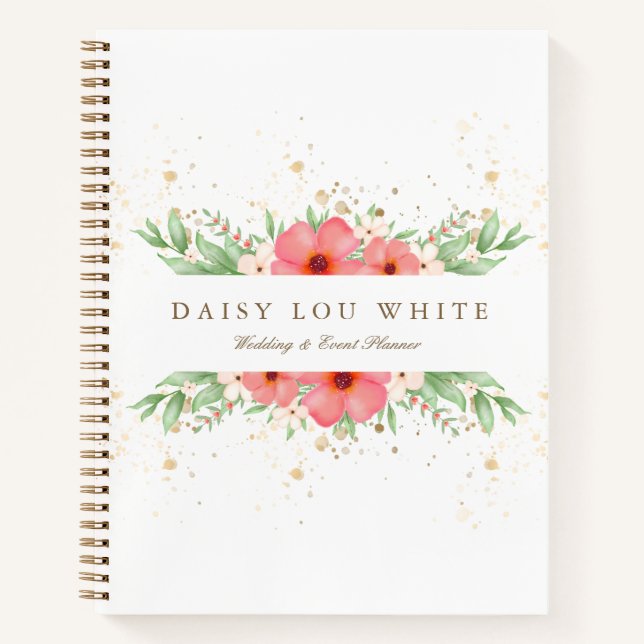 Cuaderno Boho Moda Pink & Ivory Greeneration Floral Busines (Anverso)