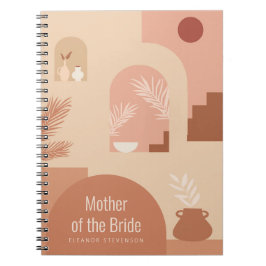 Cuaderno Boho Moderno Floral Art Terracotta Bridal Party