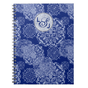 Cuaderno Boho Moody Blues Mandalas Monogrammed