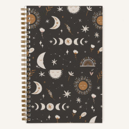 Cuaderno Boho Moon Journal | Negro y oro
