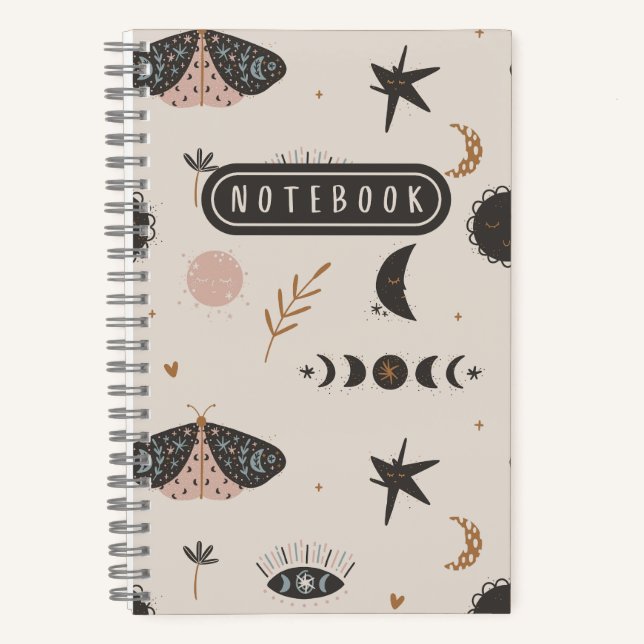 Cuaderno Boho Moth y Celestial (Anverso)