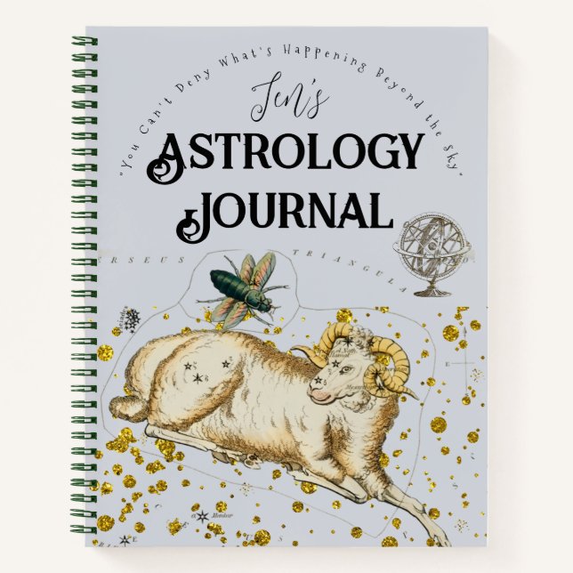 Cuaderno Boho Nombre personal Astrología en Journal Planner (Anverso)