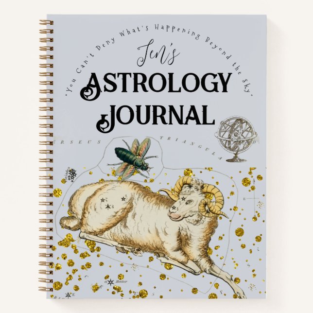 Cuaderno Boho Nombre personal Astrología en Journal Planner (Anverso)