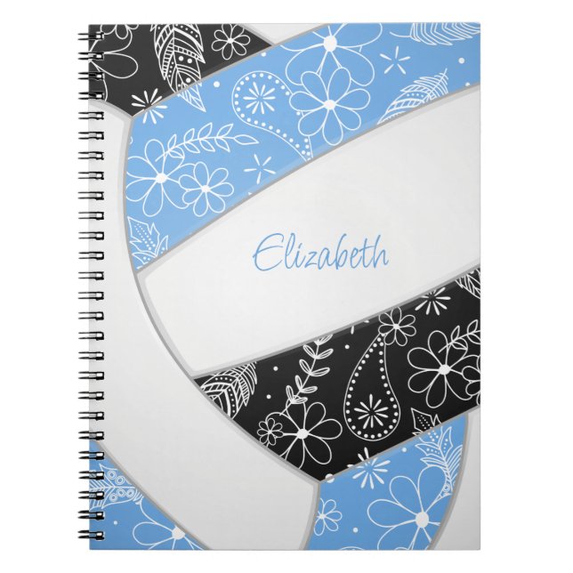 Cuaderno Boho pluathers paisages lt azul voleibol negro (Frente)