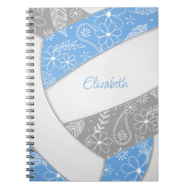 Cuaderno Boho plumas paisajes lt voleibol gris azul