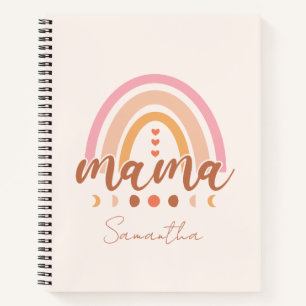 Cuaderno Boho Rainbow Mama con las fases lunares