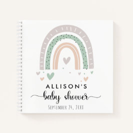 Cuaderno Boho Rainbow Sage Baby Shower Guest Book