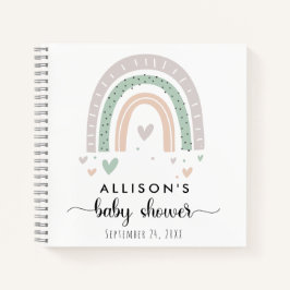 Cuaderno Boho Rainbow Sage Baby Shower Guest Book