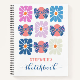 Cuaderno Boho retro floral simple nombre de Pascua
