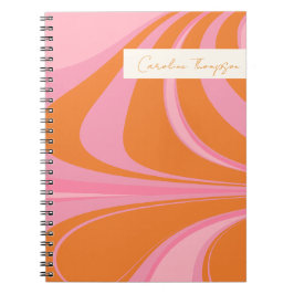 Cuaderno Boho Rosa Naranja Mármol Abstracto Personalizado