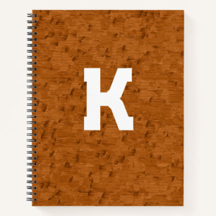 Cuaderno Boho Rústico Madera texturizada marrón personaliza
