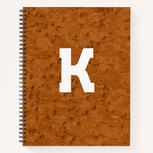 Cuaderno Boho Rústico Madera texturizada marrón personaliza (Anverso)