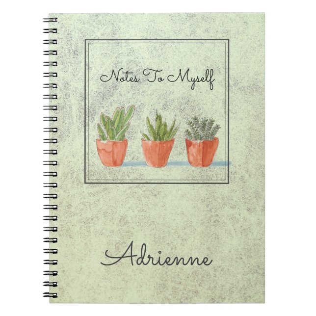 Cuaderno Boho Southwest Succults Apuntes Para Mí Mismo (Frente)