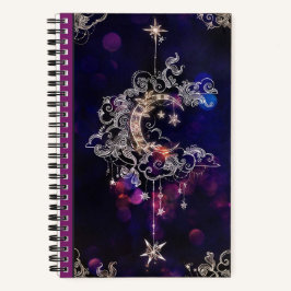 Cuaderno Boho Stars & Moon Purple Añadir el nombre de la cu
