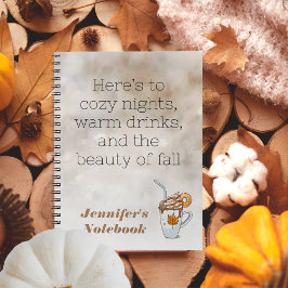 Cuaderno Boho tema de otoño oscuro cálido café Bloc de nota