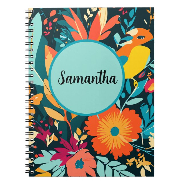 Cuaderno Boho Tropical Spiral Notebook, Samantha Boho  (Frente)