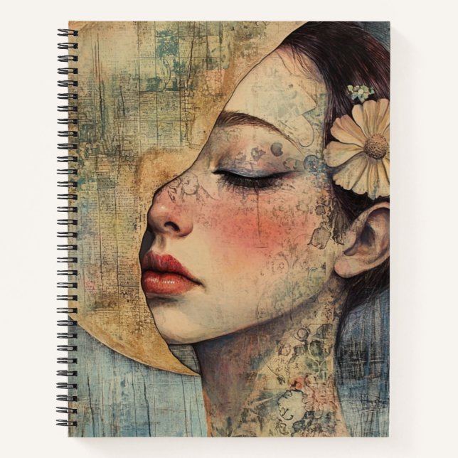 Cuaderno Boho Vintage Woman y Half Moon (Anverso)
