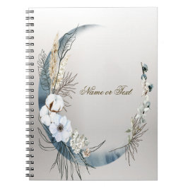 Cuaderno Boho White Orchid Flores Blue Moon Elegant