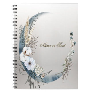 Cuaderno Boho White Orchid Flores Blue Moon Elegant