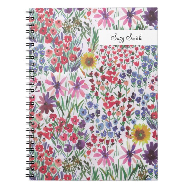 Cuaderno Boho Wildflower Patrón Floral Patrón de algodón ac (Frente)