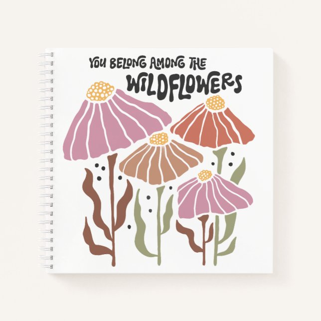 Cuaderno Boho Wildflower You Belong Among The Wildflowers (Anverso)