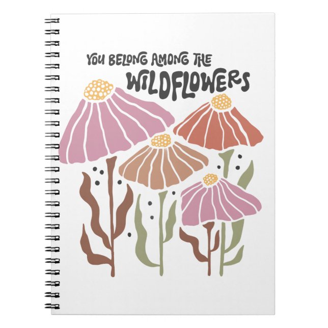 Cuaderno Boho Wildflower You Belong Among The Wildflowers (Frente)