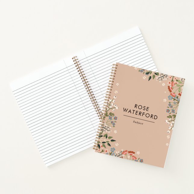 Cuaderno Boho Wildflowers - Paleta Neutral - Tu Nombre (Interior)