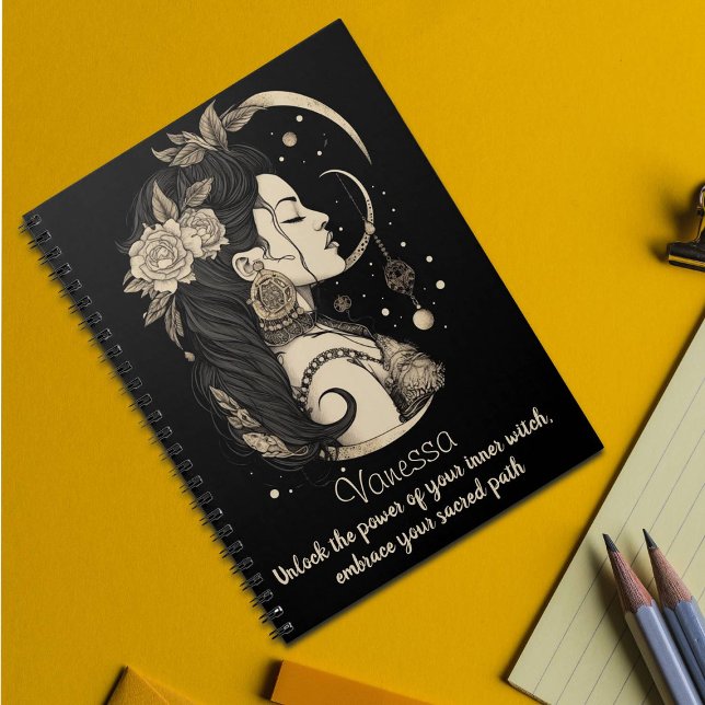 Cuaderno Boho Witchen Vibes en negro y tan (Subido por el creador)