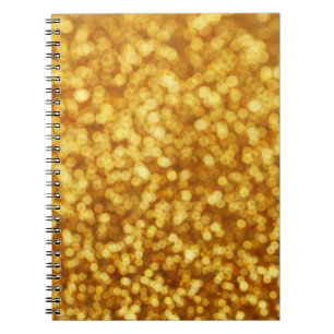 Cuaderno Bokeh de luz dorada Resumen de fondo