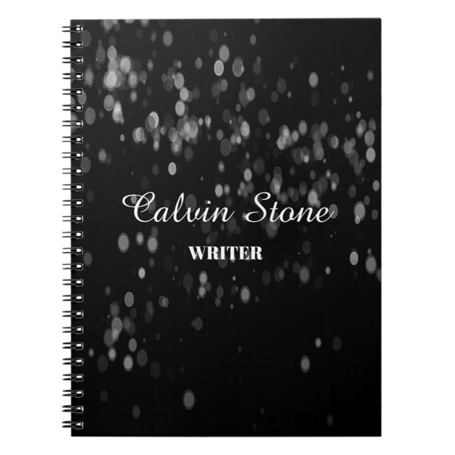 Cuaderno Bokeh en blanco y negro (Frente)