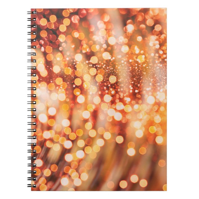Cuaderno Bokeh natural y luces doradas brillantes (Frente)