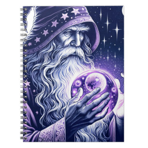 Cuaderno Bola de Cristal Mágica Espacial Celeste Púrpura