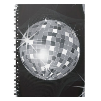 Cuaderno bola de disco plateado