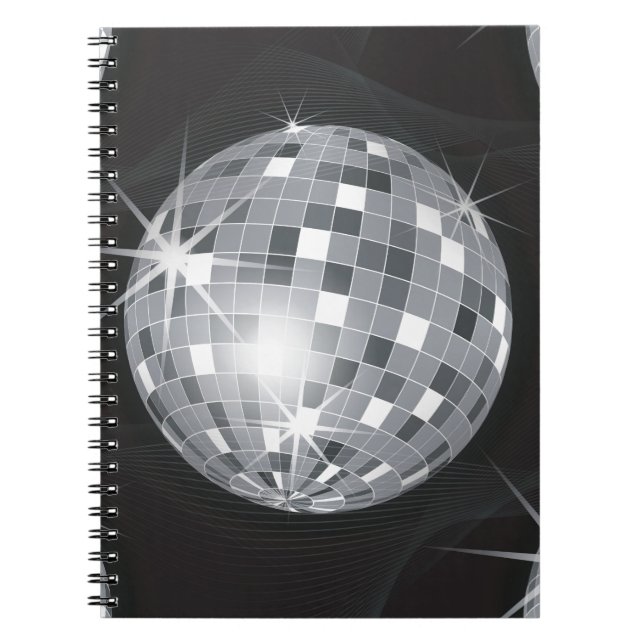 Cuaderno bola de disco plateado (Frente)