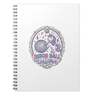 Cuaderno Bola de discoteca Unicornio Unicornio Impresión ju