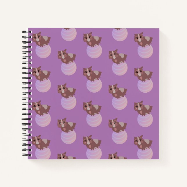 Cuaderno Bola de ejercicio morada para cobayas Fitness lind (Anverso)
