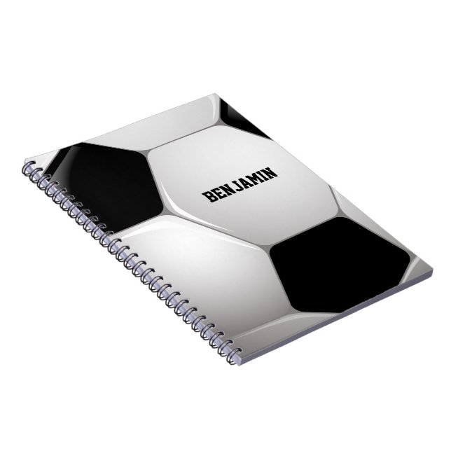 Cuaderno Bola de Fútbol de personalizable (Lado Derecho)