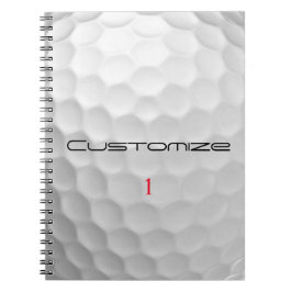 Cuaderno Bola de golf con texto y número personalizados