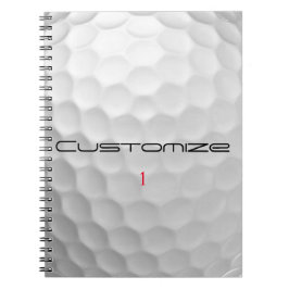 Cuaderno Bola de golf con texto y número personalizados