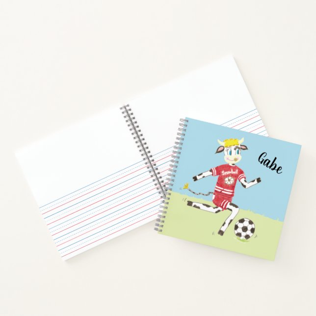 Cuaderno Bola jugando al fútbol niño boceto/práctica cuader (Interior)