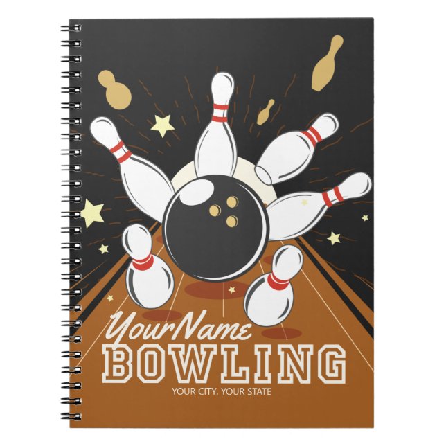 Cuaderno Bolas de bolas de Bowler personalizadas (Frente)