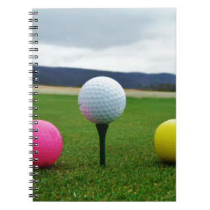Cuaderno Bolas de golf de colores, tee de montaña