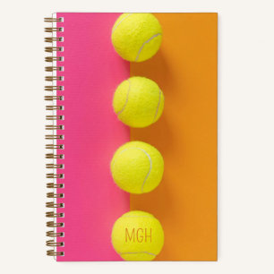 Cuaderno Bolas de tenis de monograma personalizado