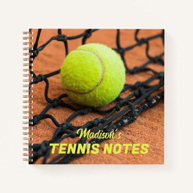 Cuaderno Bolas de tenis de texto personalizado (Anverso)