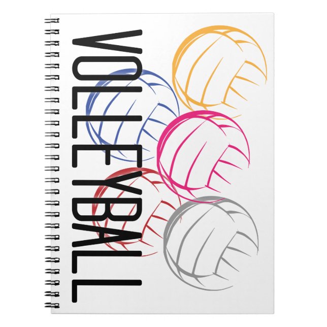 Cuaderno Bolas de voleibol neón (Frente)