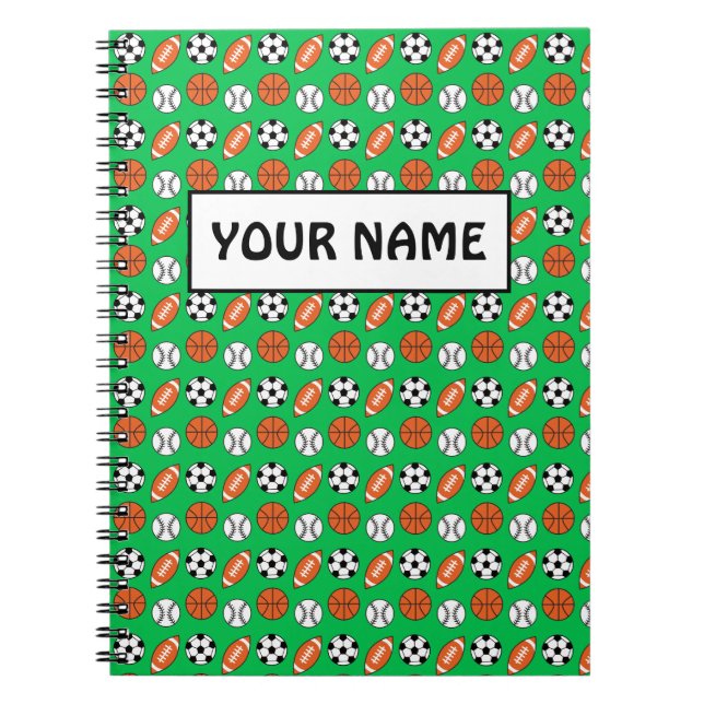 Cuaderno Bolas deportivas divertidas (Frente)
