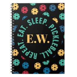 Cuaderno 😍 bolas retro / negro con iniciales